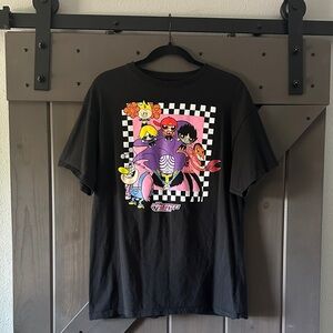 Black Powder Puff Girls Graphic T-Shirt - EUC